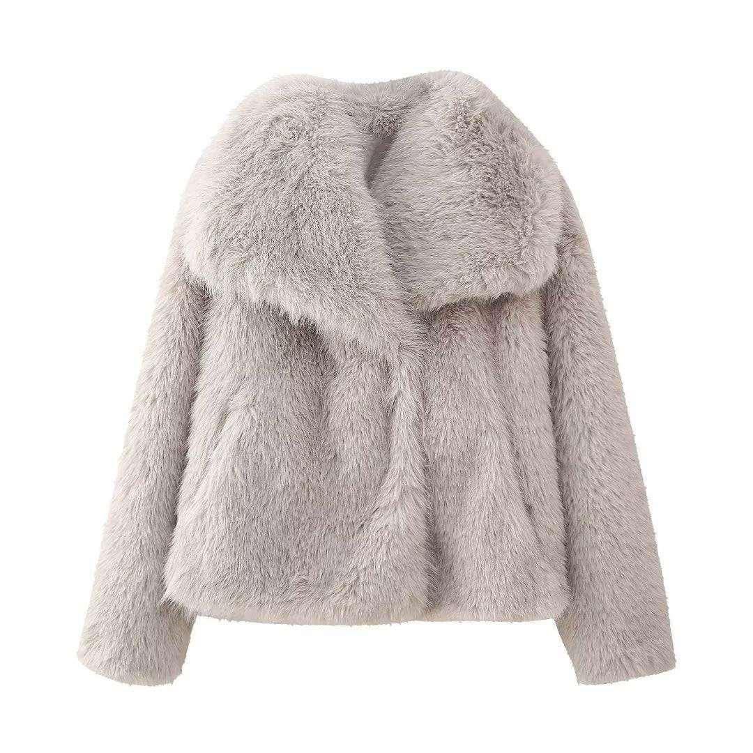 Artificial Fur Mink like Coat Winter Coat Socialite Top - Yara fashion  84601311 Artificial Fur Mink like Coat Winter Coat Socialite Top 