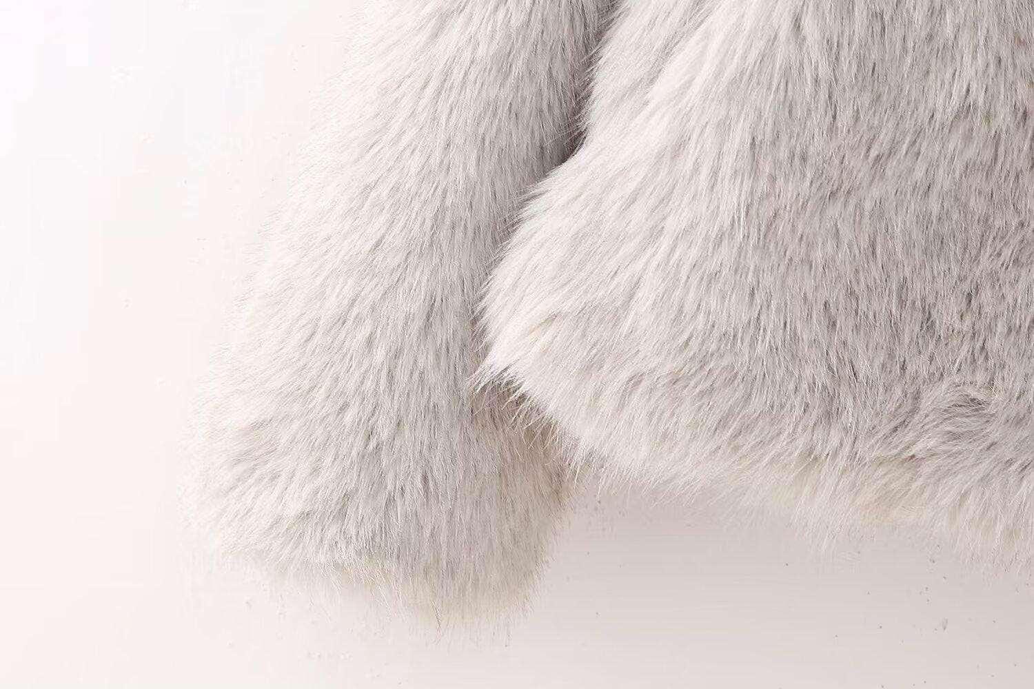 Artificial Fur Mink like Coat Winter Coat Socialite Top - Yara fashion  39238400 Artificial Fur Mink like Coat Winter Coat Socialite Top 