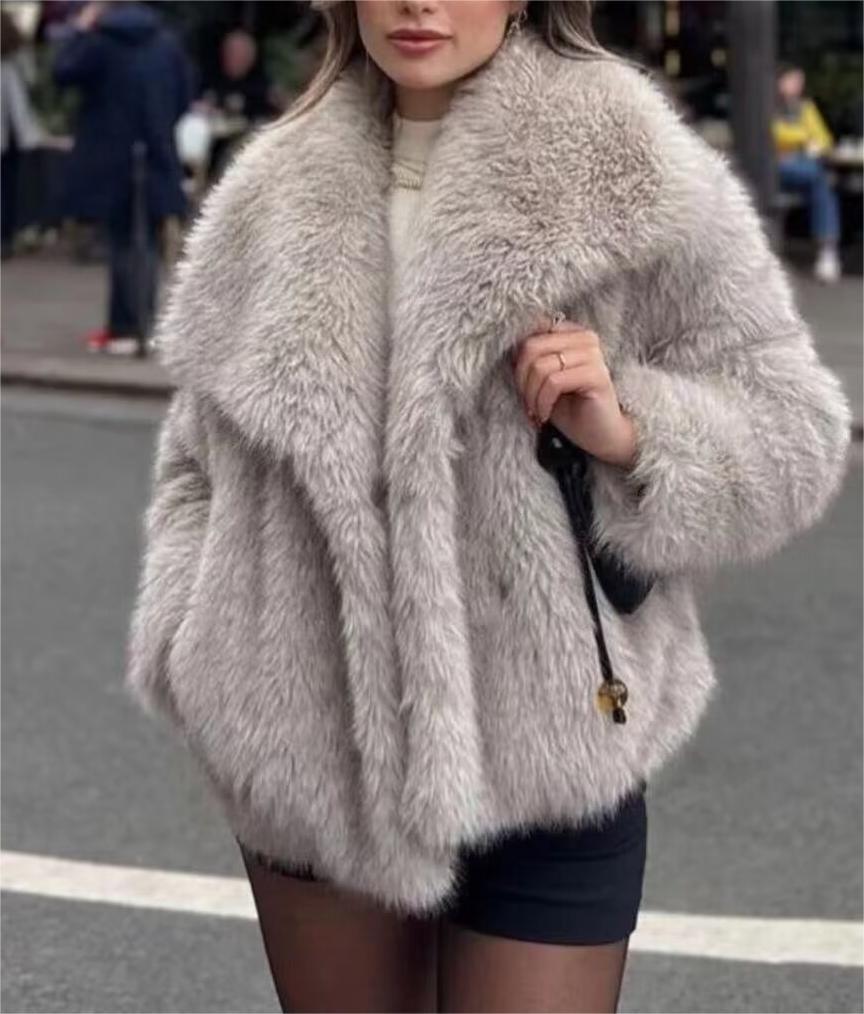 Artificial Fur Mink like Coat Winter Coat Socialite Top - Yara fashion  53919751 Artificial Fur Mink like Coat Winter Coat Socialite Top 