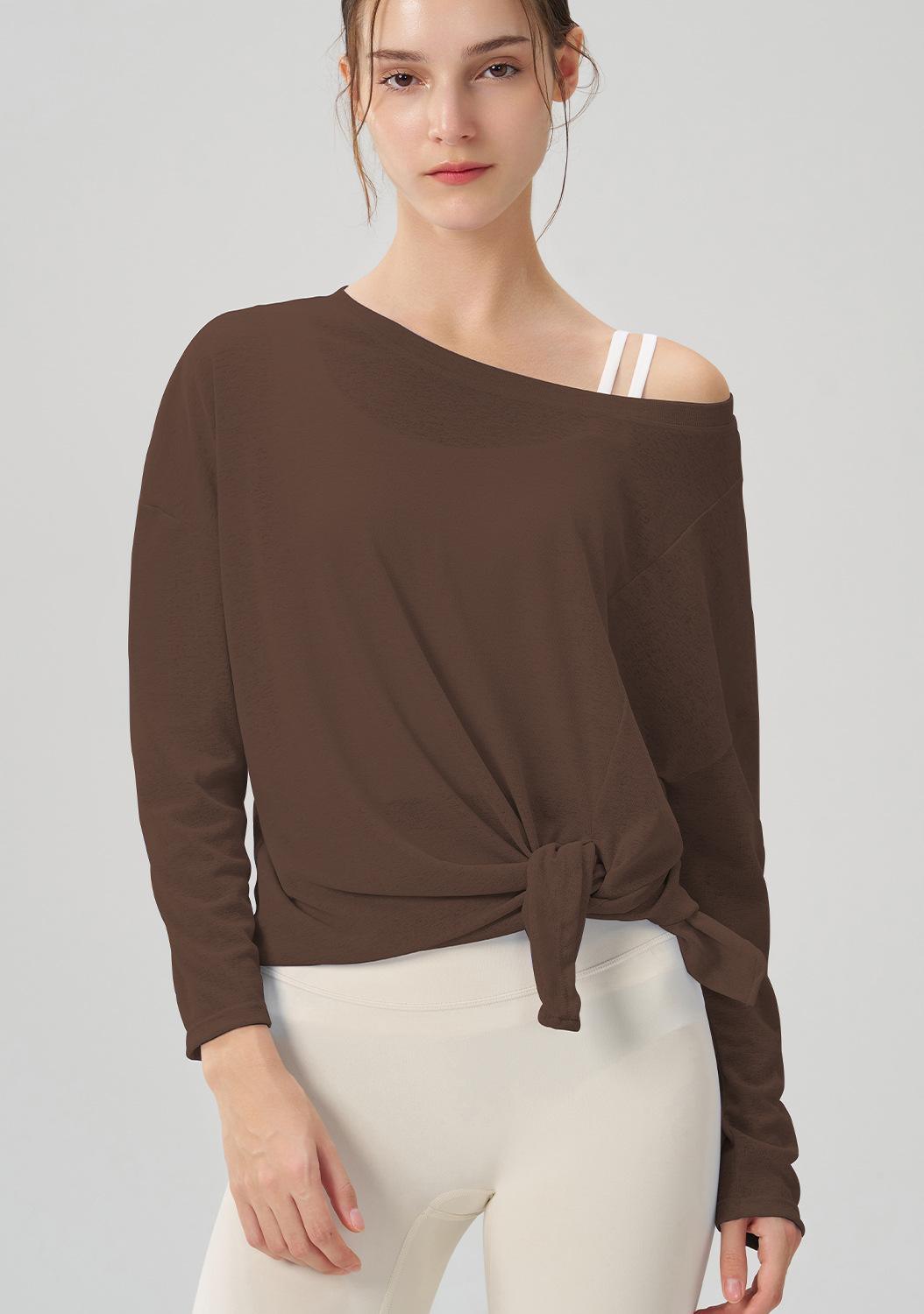 Autumn Breathable Yoga Blouse Women Split Slimming Sports Fitness Top Loose Fitting Lightweight Thin Yoga Clothes Long Sleeve - Yara fashion Yara fashion 35.99