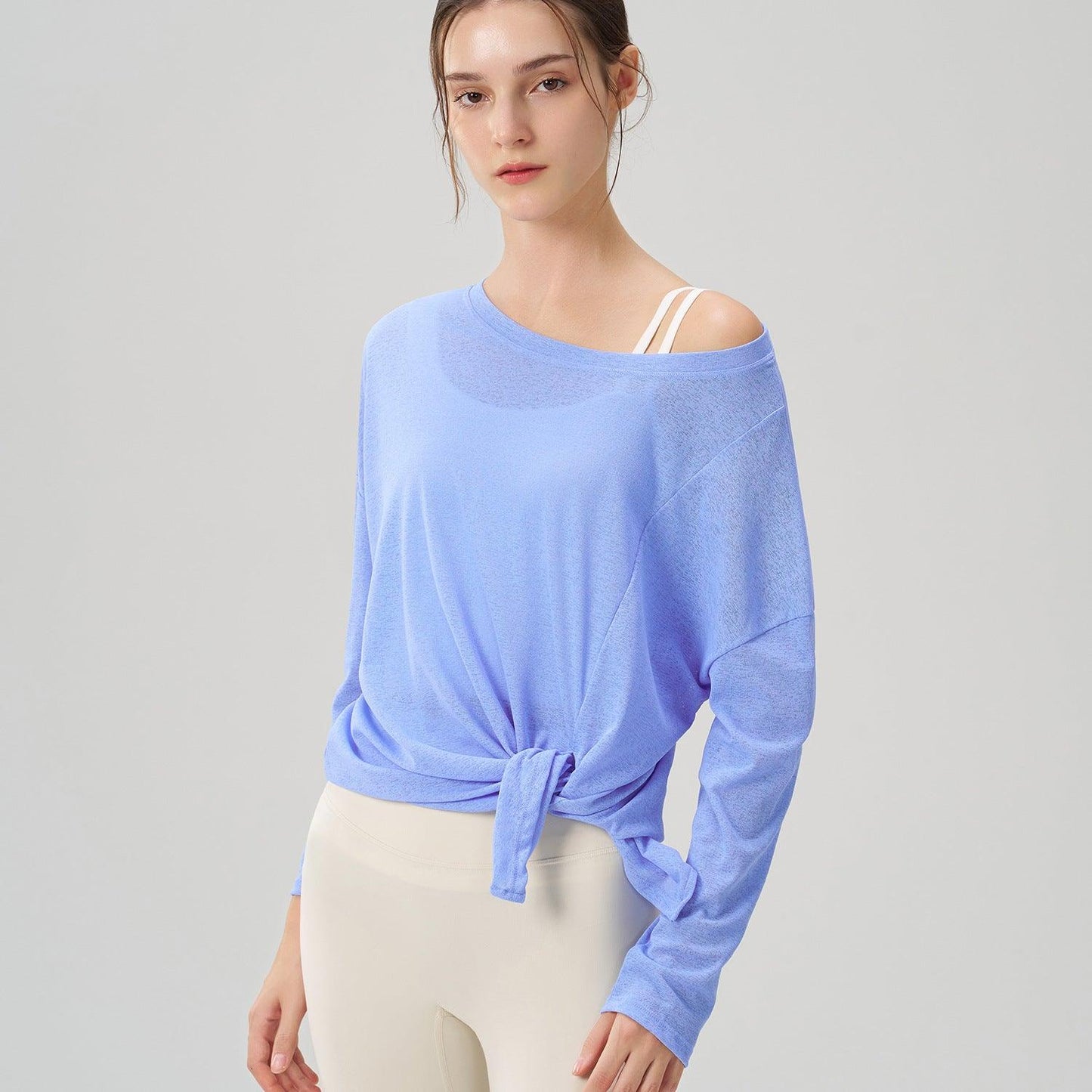 Autumn Breathable Yoga Blouse Women Split Slimming Sports Fitness Top Loose Fitting Lightweight Thin Yoga Clothes Long Sleeve - Yara fashion Yara fashion 35.99