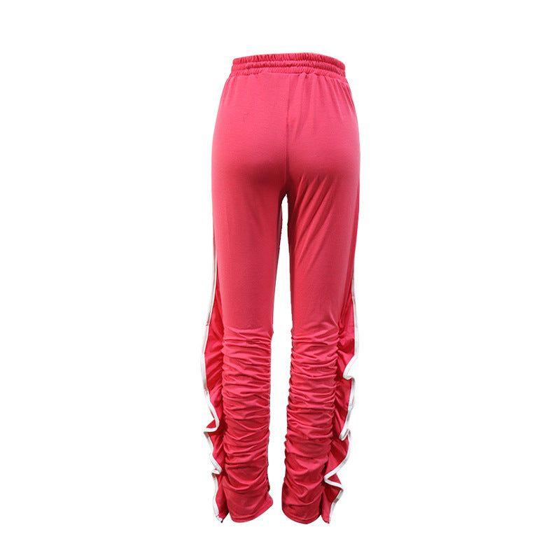 Autumn Ladies Fashionable Loose All Match Wooden Ear Sports Casual Pants - Yara fashion  13355916 Autumn Ladies Fashionable Loose All Match Wooden Ear Sports Casual Pants 