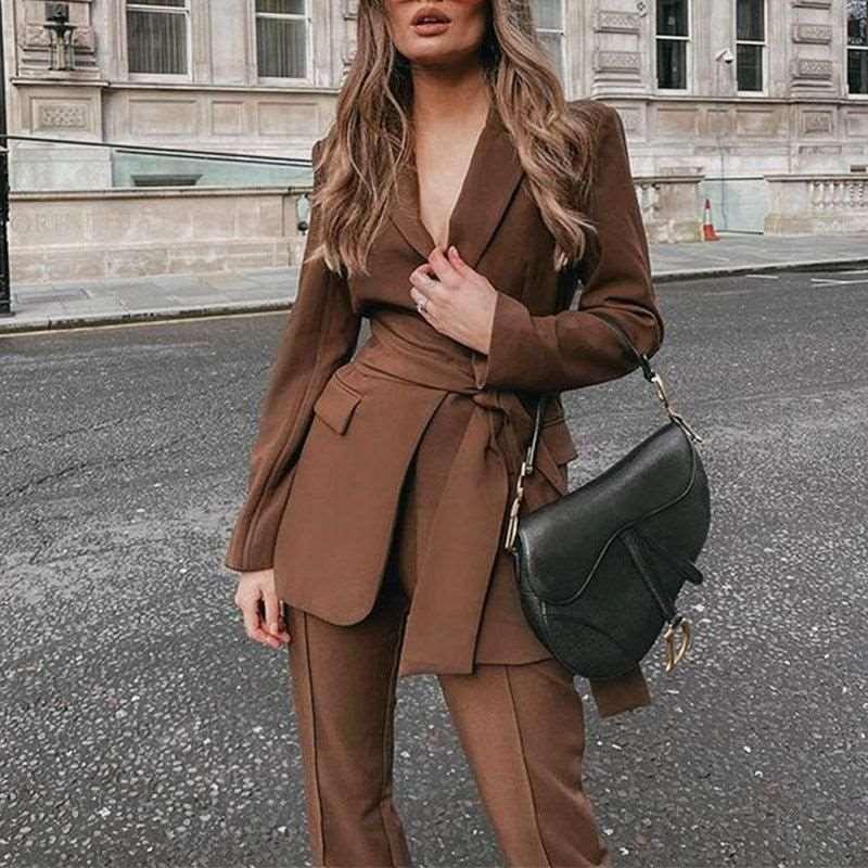 autumn New Fashion Suit Two-Piece Set Blazer - Yara fashion  60068565 autumn New Fashion Suit Two-Piece Set Blazer 