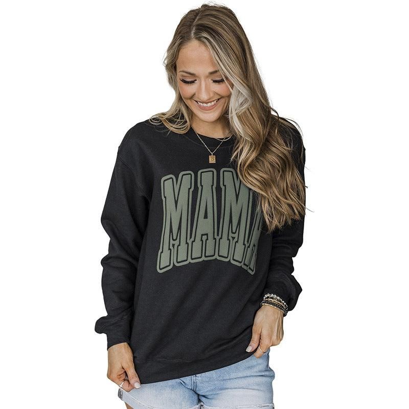 Autumn Pullover round Neck Long Sleeves Top Women Loose Casual Letter Graphic Print Sweatshirt Women - Yara fashion  87733072 Autumn Pullover round Neck Long Sleeves Top Women Loose Casual Letter Graphic Print Sweatshirt Women 