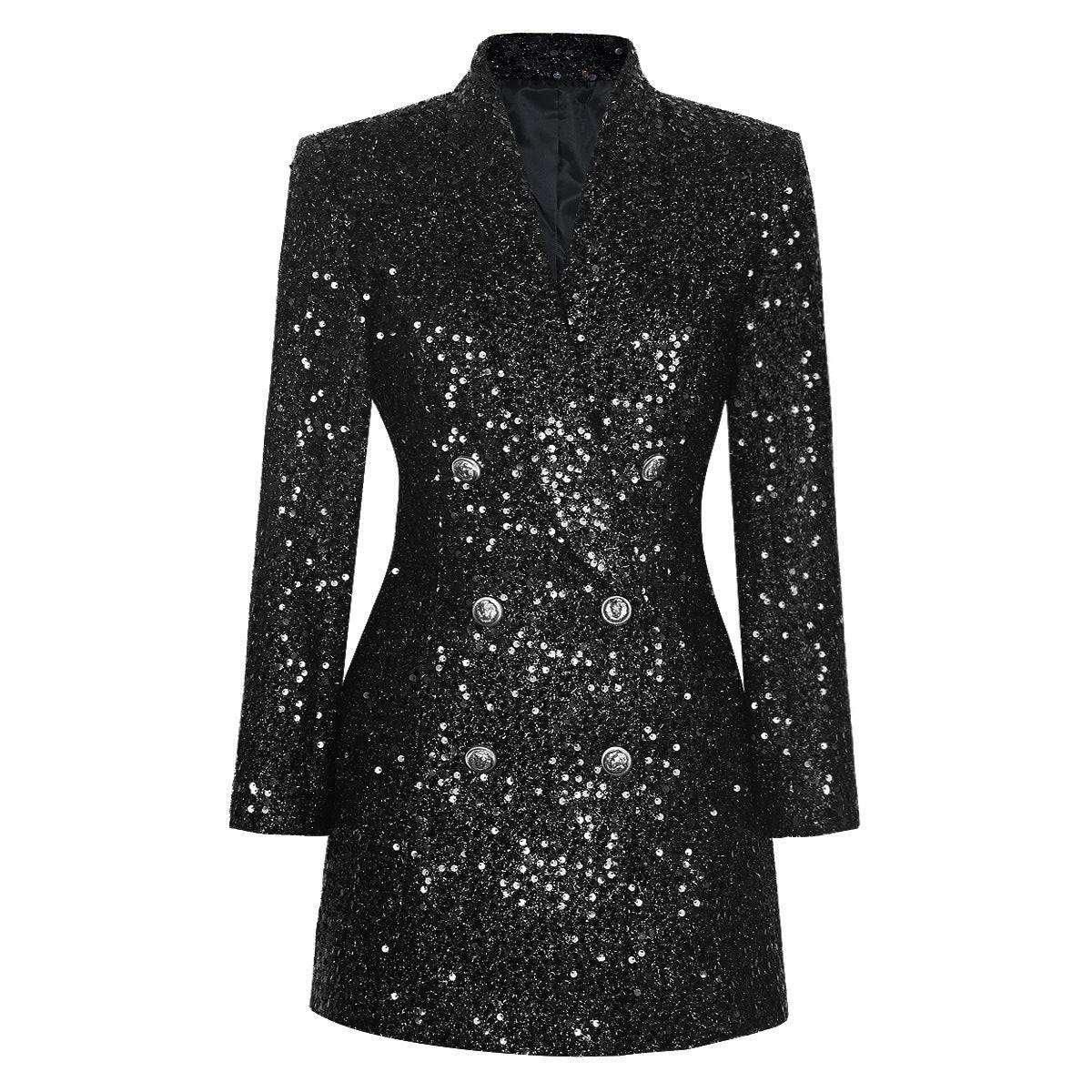 Autumn Winter Heavy Embroidery Sequ Waist Trimming Slimming High End Quality Women'Business Blazer Top - Yara fashion  63833310 Autumn Winter Heavy Embroidery Sequ Waist Trimming Slimming High End Quality Women'Business Blazer Top 