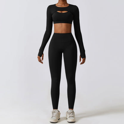 Autumn Winter Skinny Yoga Clothes Nude Feel Quick Drying Sports Suit Thin Fitness Clothes Three Piece Set - Yara fashion  37707610 Autumn Winter Skinny Yoga Clothes Nude Feel Quick Drying Sports Suit Thin Fitness Clothes Three Piece Set 