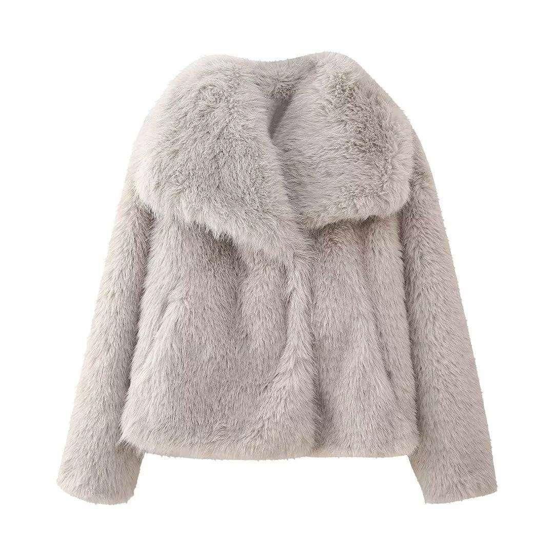 Autumn Winter Women Clothing Fashionable Artificial Fur Effect Short Coat - Yara fashion  68242692 Autumn Winter Women Clothing Fashionable Artificial Fur Effect Short Coat 