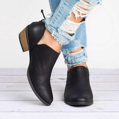 Autumn Women Shoes Retro High Heel Ankle Boots - Yara fashion  6244577 Autumn Women Shoes Retro High Heel Ankle Boots 