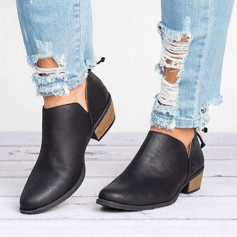 Autumn Women Shoes Retro High Heel Ankle Boots - Yara fashion  86809770 Autumn Women Shoes Retro High Heel Ankle Boots 