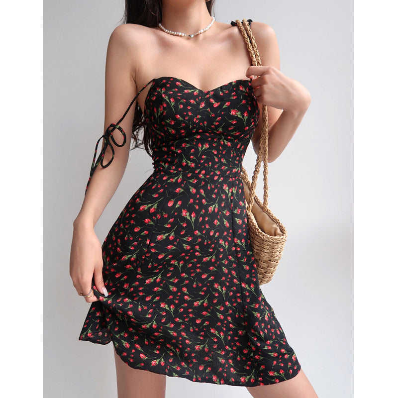 Women's Summer Flower Wrapped Hip Dress - Yara fashion  21541595 Women's Summer Flower Wrapped Hip Dress 