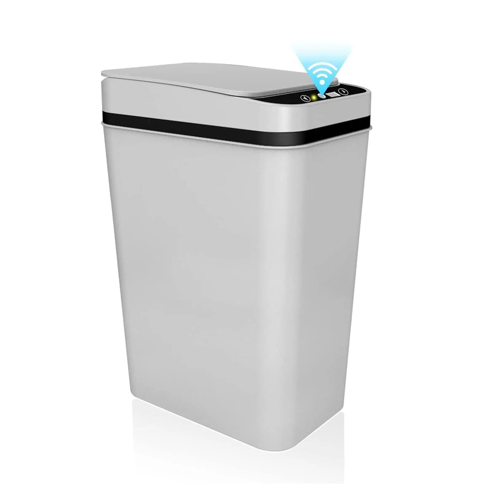 Bathroom Trash Can with Lid Touchless Automatic Garbage Can Slim Motion Sensor Smart Trash Bin - Yara fashion  25383435 Bathroom Trash Can with Lid Touchless Automatic Garbage Can Slim Motion Sensor Smart Trash Bin 