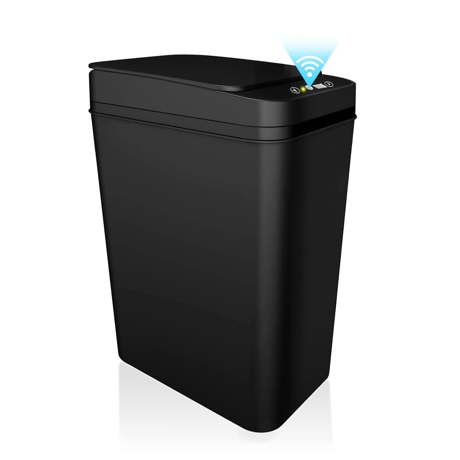 Bathroom Trash Can with Lid Touchless Automatic Garbage Can Slim Motion Sensor Smart Trash Bin - Yara fashion  76746676 Bathroom Trash Can with Lid Touchless Automatic Garbage Can Slim Motion Sensor Smart Trash Bin 