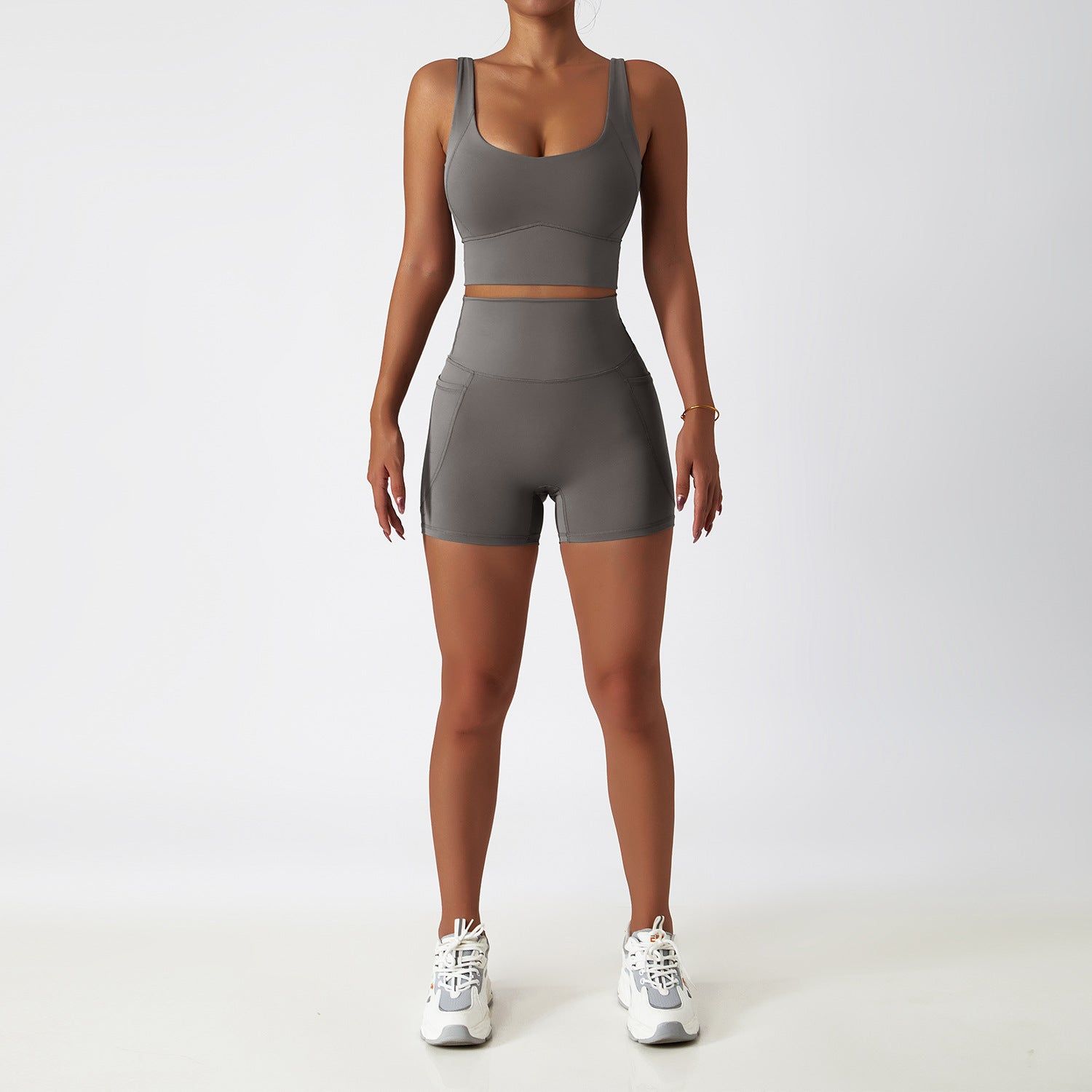 Breathable Cloud Feeling Quick Drying Skinny Yoga Clothes Pocket Running Sports Suit Oblique Shoulder Nude Feel Fitness Suit Suit - Yara fashion  56467042 Breathable Cloud Feeling Quick Drying Skinny Yoga Clothes Pocket Running Sports Suit Oblique Shoulder Nude Feel Fitness Suit Suit 