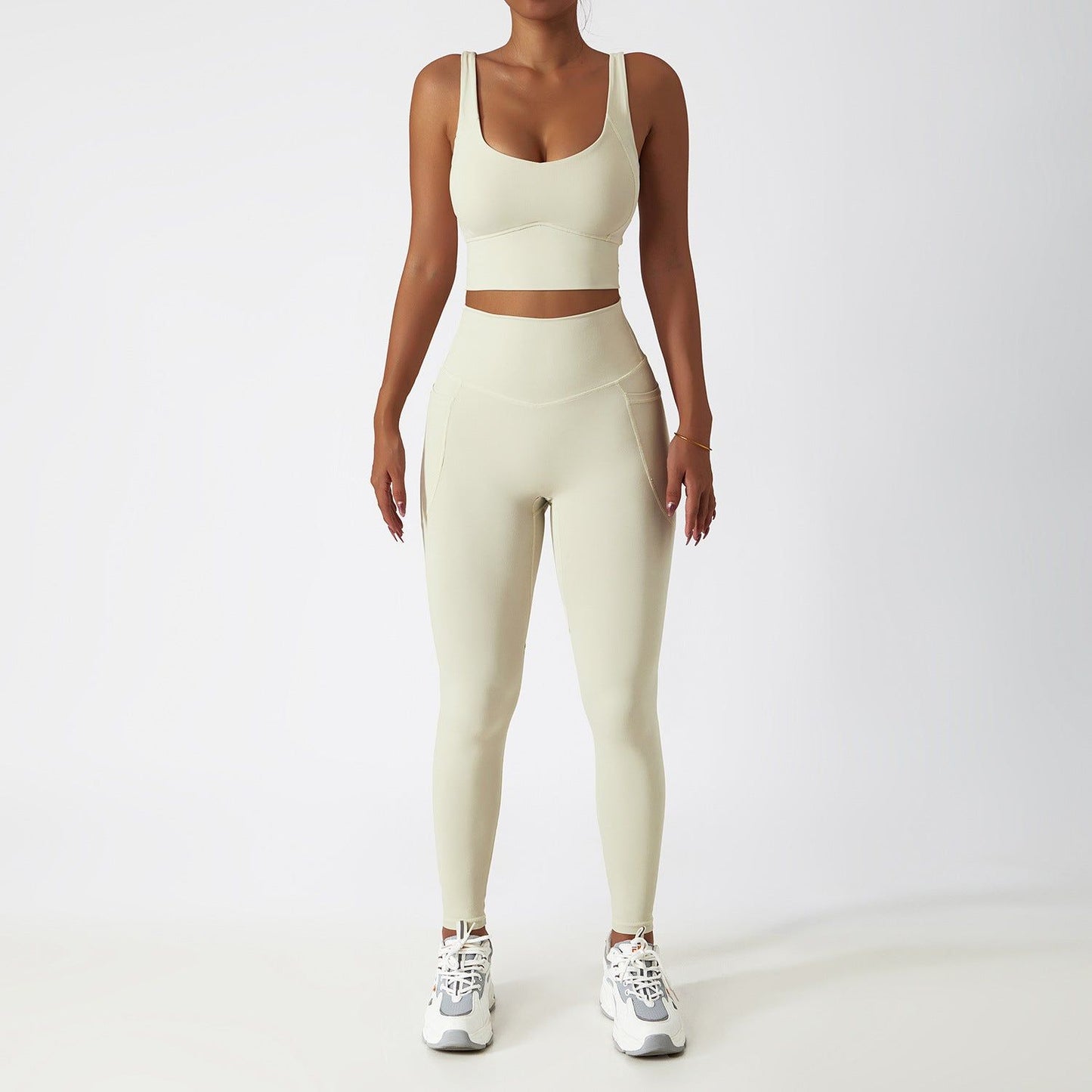 Breathable Cloud Feeling Quick Drying Skinny Yoga Clothes Pocket Running Sports Suit Oblique Shoulder Nude Feel Fitness Suit Suit - Yara fashion  75522896 Breathable Cloud Feeling Quick Drying Skinny Yoga Clothes Pocket Running Sports Suit Oblique Shoulder Nude Feel Fitness Suit Suit 