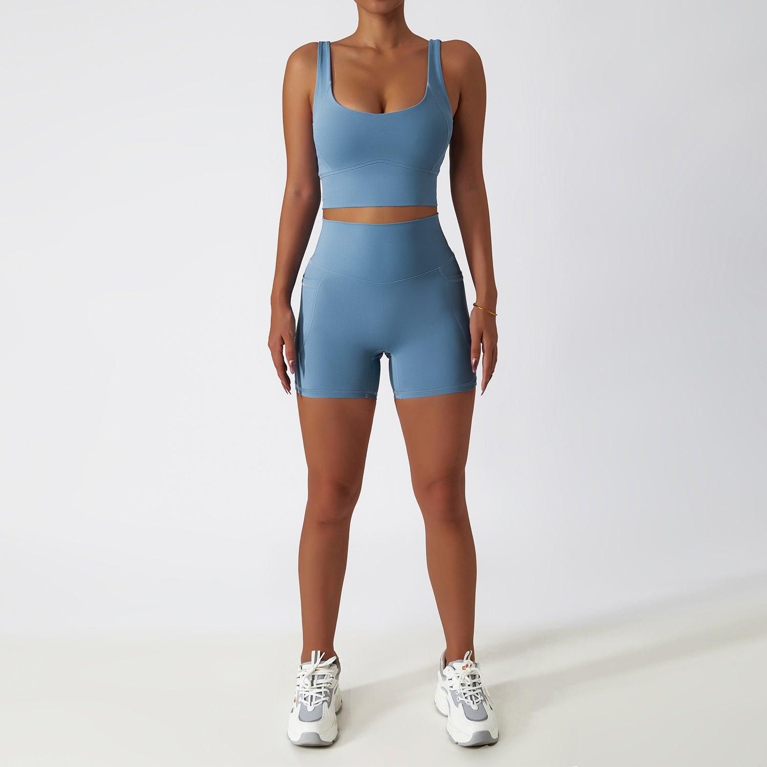 Breathable Cloud Feeling Quick Drying Skinny Yoga Clothes Pocket Running Sports Suit Oblique Shoulder Nude Feel Fitness Suit Suit - Yara fashion  27135620 Breathable Cloud Feeling Quick Drying Skinny Yoga Clothes Pocket Running Sports Suit Oblique Shoulder Nude Feel Fitness Suit Suit 