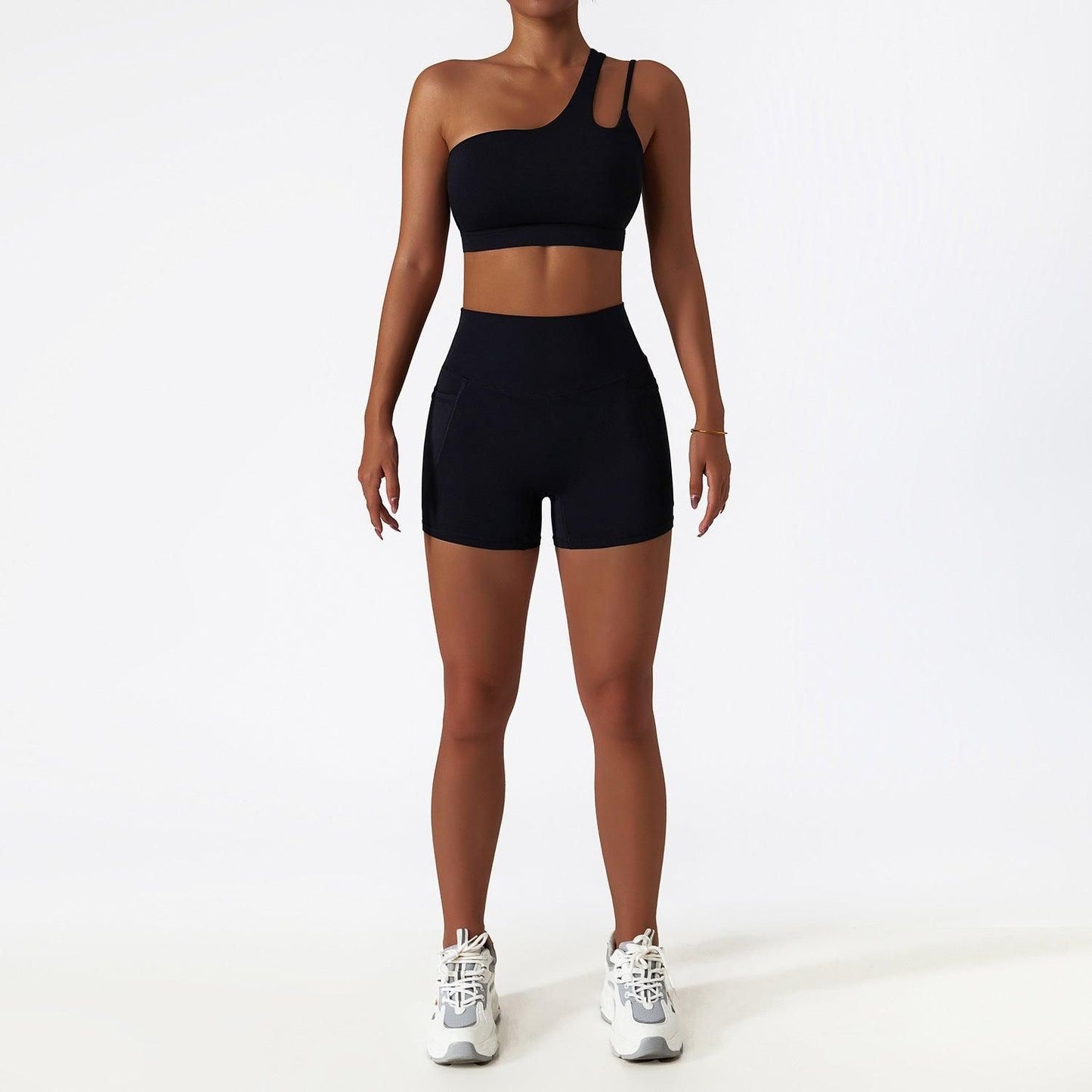 Breathable Cloud Feeling Quick Drying Skinny Yoga Clothes Pocket Running Sports Suit Oblique Shoulder Nude Feel Fitness Suit Suit - Yara fashion  45703895 Breathable Cloud Feeling Quick Drying Skinny Yoga Clothes Pocket Running Sports Suit Oblique Shoulder Nude Feel Fitness Suit Suit 