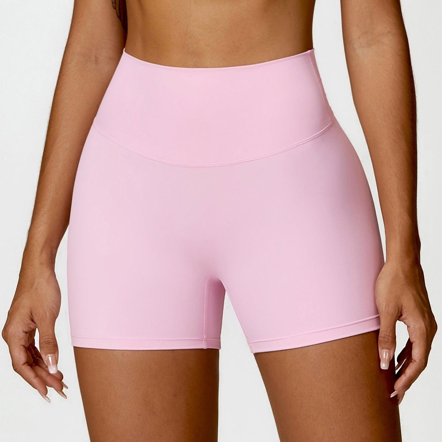 Brushed High Waist Yoga Shorts Belly Contracting Peach Hip Raise Running Fitness Pants Slim Fit Sports Shorts - Yara fashion  68839219 Brushed High Waist Yoga Shorts Belly Contracting Peach Hip Raise Running Fitness Pants Slim Fit Sports Shorts 