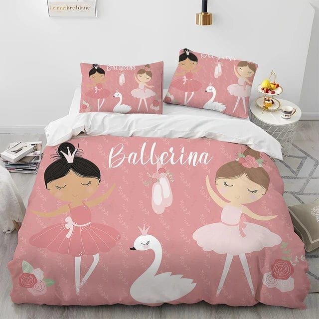 Cartoon Cute Ballet Girl Ballerina Comforter Bedding Set,Duvet Cover Bed Set Quilt Cover Pillowcase,Queen Size Bedding Set Kids - Yara fashion  40537318 Cartoon Cute Ballet Girl Ballerina Comforter Bedding Set,Duvet Cover Bed Set Quilt Cover Pillowcase,Queen Size Bedding Set Kids 