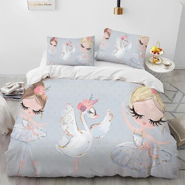 Cartoon Cute Ballet Girl Ballerina Comforter Bedding Set,Duvet Cover Bed Set Quilt Cover Pillowcase,Queen Size Bedding Set Kids - Yara fashion  31469416 Cartoon Cute Ballet Girl Ballerina Comforter Bedding Set,Duvet Cover Bed Set Quilt Cover Pillowcase,Queen Size Bedding Set Kids 