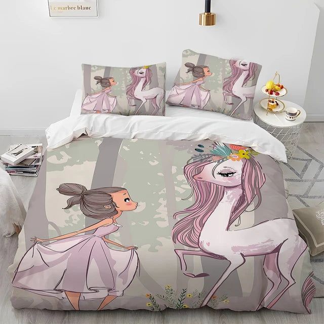 Cartoon Cute Ballet Girl Ballerina Comforter Bedding Set,Duvet Cover Bed Set Quilt Cover Pillowcase,Queen Size Bedding Set Kids - Yara fashion  84673599 Cartoon Cute Ballet Girl Ballerina Comforter Bedding Set,Duvet Cover Bed Set Quilt Cover Pillowcase,Queen Size Bedding Set Kids 