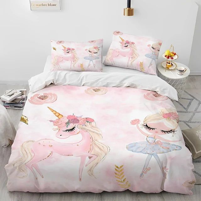 Cartoon Cute Ballet Girl Ballerina Comforter Bedding Set,Duvet Cover Bed Set Quilt Cover Pillowcase,Queen Size Bedding Set Kids - Yara fashion  20881385 Cartoon Cute Ballet Girl Ballerina Comforter Bedding Set,Duvet Cover Bed Set Quilt Cover Pillowcase,Queen Size Bedding Set Kids 