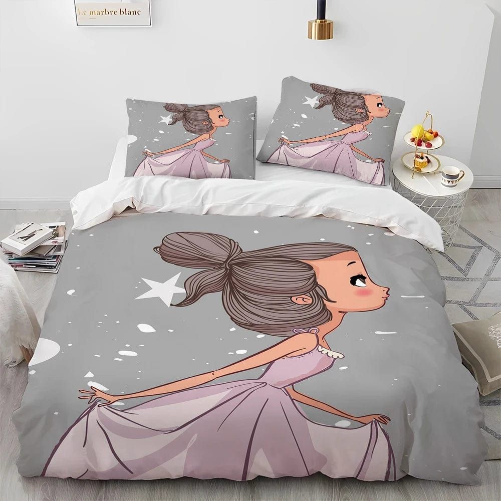 Cartoon Cute Ballet Girl Ballerina Comforter Bedding Set,Duvet Cover Bed Set Quilt Cover Pillowcase,Queen Size Bedding Set Kids - Yara fashion  67413970 Cartoon Cute Ballet Girl Ballerina Comforter Bedding Set,Duvet Cover Bed Set Quilt Cover Pillowcase,Queen Size Bedding Set Kids 