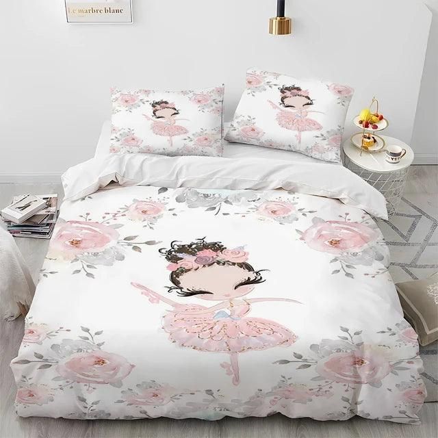 Cartoon Cute Ballet Girl Ballerina Comforter Bedding Set,Duvet Cover Bed Set Quilt Cover Pillowcase,Queen Size Bedding Set Kids - Yara fashion  48194255 Cartoon Cute Ballet Girl Ballerina Comforter Bedding Set,Duvet Cover Bed Set Quilt Cover Pillowcase,Queen Size Bedding Set Kids 