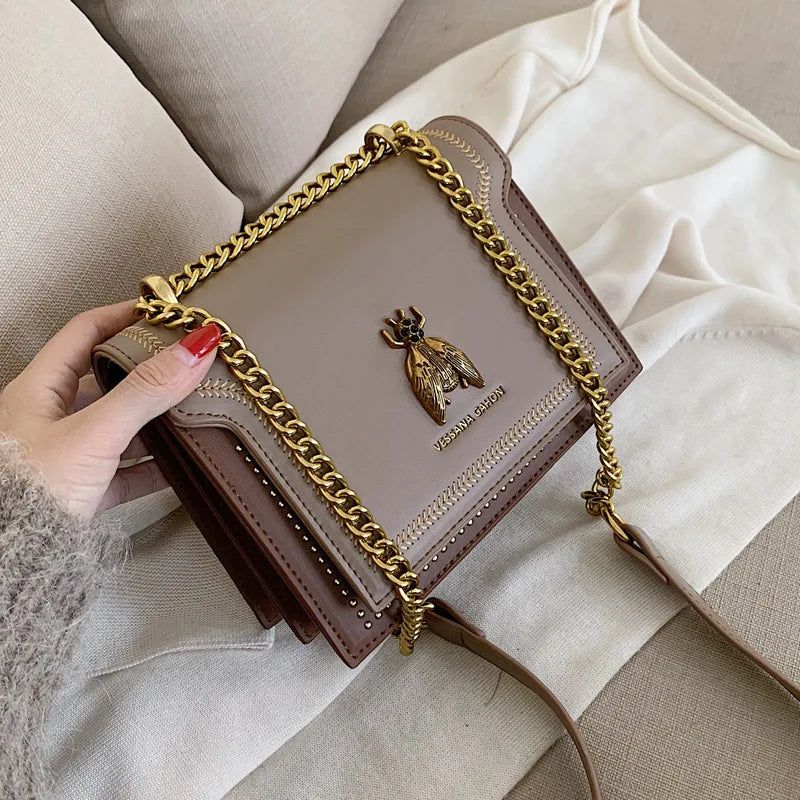 CGCBAG Luxury Brand Women Handbag 2023 New Retro Bee Female Shoulder Bag Simple High Quality Leather Designer Crossbody Bags - Yara fashion  84769843 CGCBAG Luxury Brand Women Handbag 2023 New Retro Bee Female Shoulder Bag Simple High Quality Leather Designer Crossbody Bags 