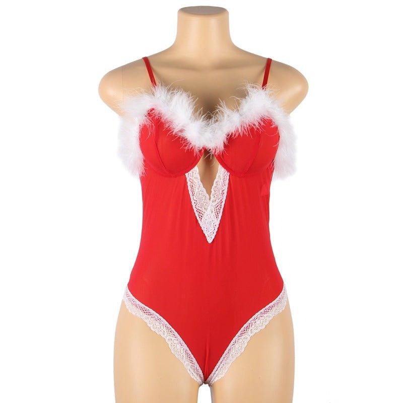 Christmas Sexy Lingerie Jumpsuit Sexy Sling Pajamas Christmas Lingerie - Yara fashionYara fashion