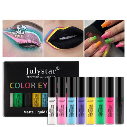 Colorful Stain Free Liquid Eyeliner Set Waterproof Oil Proof Eyeliner Liquid Pen White Eyeliner - Yara fashion  49557993 Colorful Stain Free Liquid Eyeliner Set Waterproof Oil Proof Eyeliner Liquid Pen White Eyeliner 