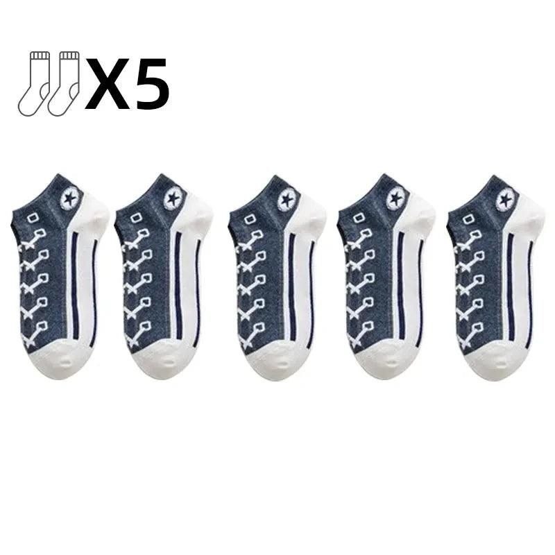 Comfortable CHRLEISURE Men's Cotton Socks - 5 Pairs/Set for Fashionable Sports and Daily Wear - Yara fashion  82994167 Comfortable CHRLEISURE Men's Cotton Socks - 5 Pairs/Set for Fashionable Sports and Daily Wear 