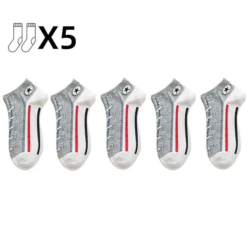 Comfortable CHRLEISURE Men's Cotton Socks - 5 Pairs/Set for Fashionable Sports and Daily Wear - Yara fashion  19360383 Comfortable CHRLEISURE Men's Cotton Socks - 5 Pairs/Set for Fashionable Sports and Daily Wear 