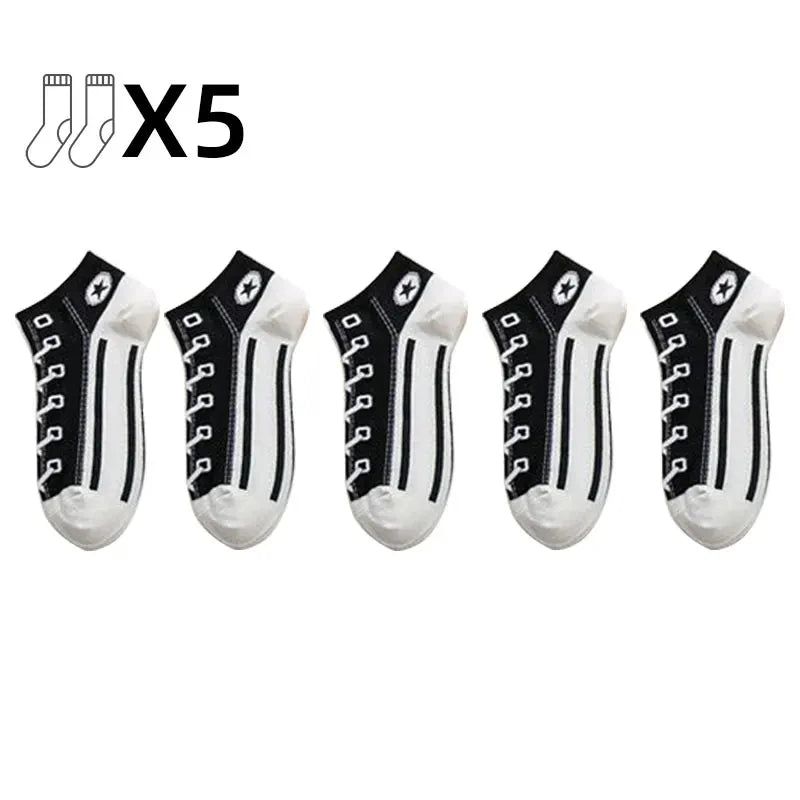 Comfortable CHRLEISURE Men's Cotton Socks - 5 Pairs/Set for Fashionable Sports and Daily Wear - Yara fashion  69532256 Comfortable CHRLEISURE Men's Cotton Socks - 5 Pairs/Set for Fashionable Sports and Daily Wear 