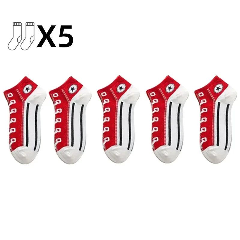 Comfortable CHRLEISURE Men's Cotton Socks - 5 Pairs/Set for Fashionable Sports and Daily Wear - Yara fashion  80836911 Comfortable CHRLEISURE Men's Cotton Socks - 5 Pairs/Set for Fashionable Sports and Daily Wear 