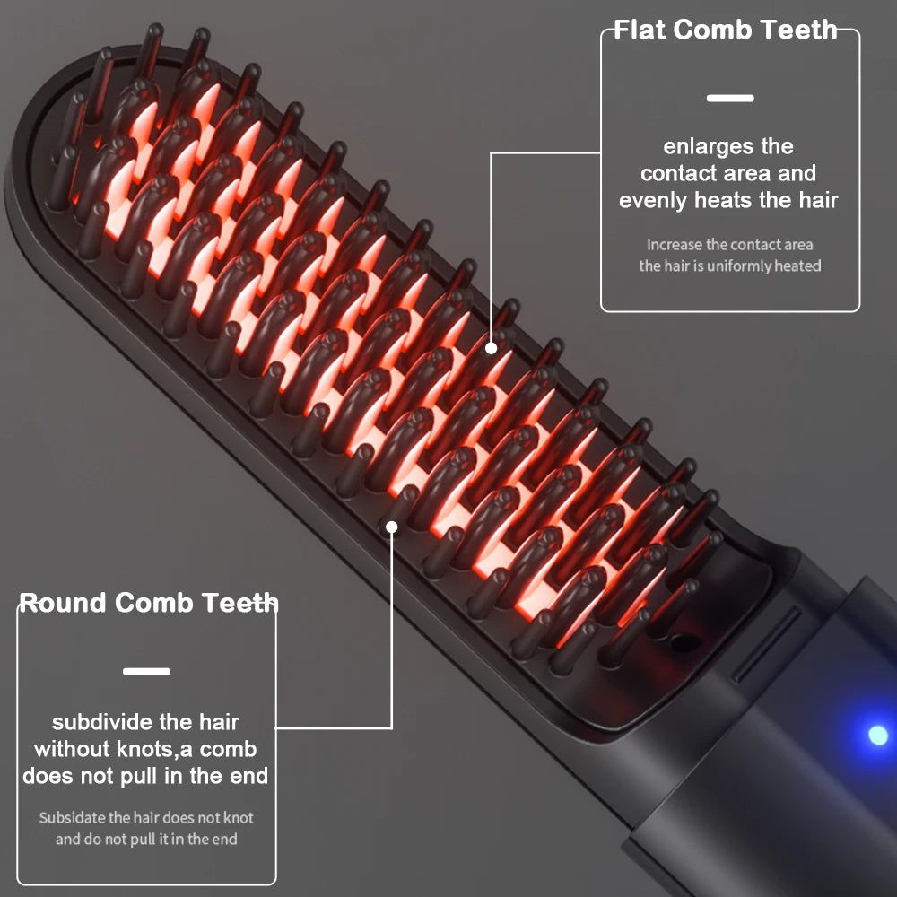 Cordless Hair Straightener Brush Fast Heated Straightener Brush Multifunctional Electric Hot Comb Hair Professional - Yara fashion  58979413 Cordless Hair Straightener Brush Fast Heated Straightener Brush Multifunctional Electric Hot Comb Hair Professional 