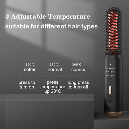 Cordless Hair Straightener Brush Fast Heated Straightener Brush Multifunctional Electric Hot Comb Hair Professional - Yara fashion  11728123 Cordless Hair Straightener Brush Fast Heated Straightener Brush Multifunctional Electric Hot Comb Hair Professional 