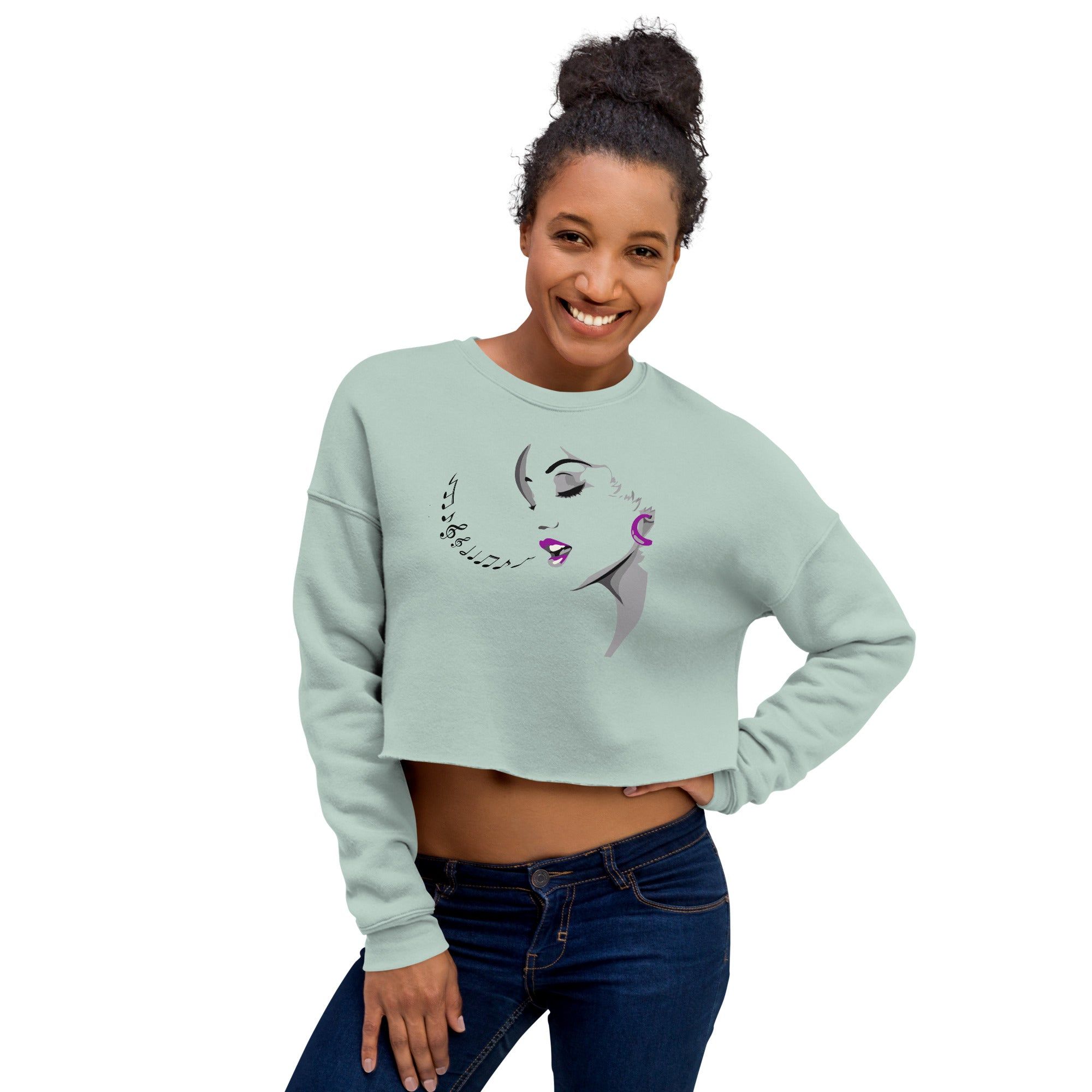 Crop Sweatshirt - Yara fashion  37990861 Crop Sweatshirt 