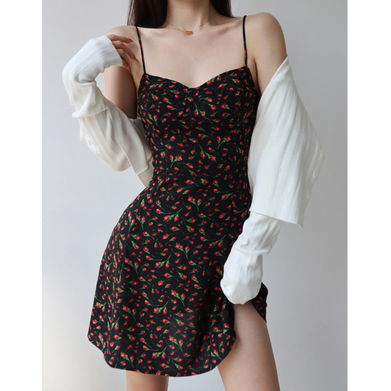 Women's Summer Flower Wrapped Hip Dress - Yara fashion  56145307 Women's Summer Flower Wrapped Hip Dress 