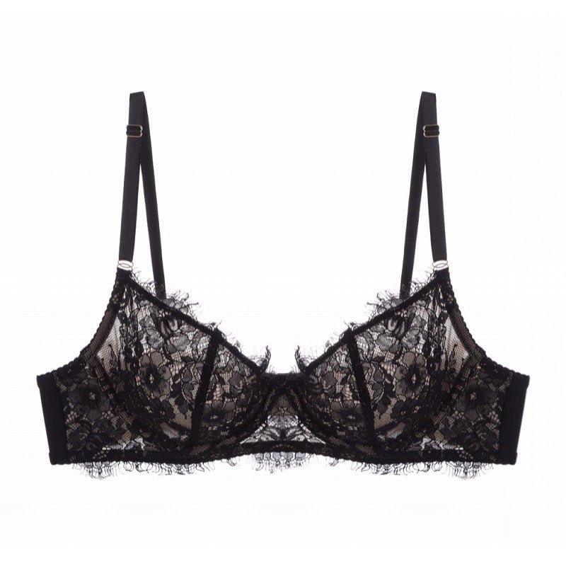 European French Eyelash Lace Sexy Lingerie Women Breathable Bra Set - Yara fashionYara fashion