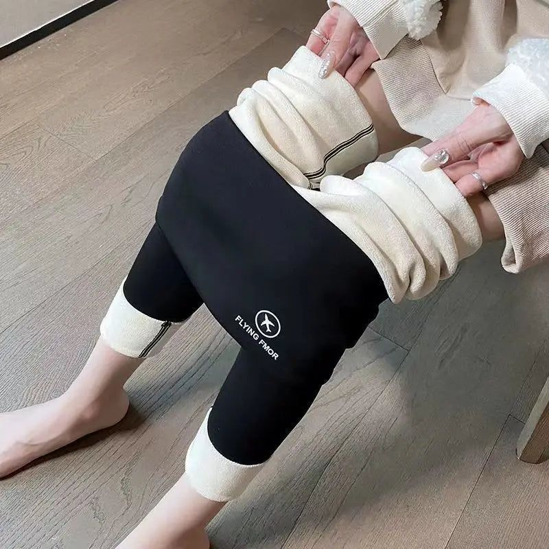 EVNISI Casual Women Leggings Underwear Thermal Waist Fleece Tight Warm Trousers Cashmere Pants For Women 2023 Autumn Winter - Yara fashion  66099613 EVNISI Casual Women Leggings Underwear Thermal Waist Fleece Tight Warm Trousers Cashmere Pants For Women 2023 Autumn Winter 