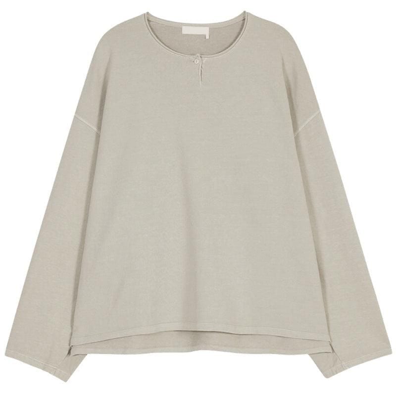 Fall Niche Thin Loose round Neck Curling Long Sleeve Terry Design Drop Shoulder Casual Sweatshirt Women - Yara fashion  51840328 Fall Niche Thin Loose round Neck Curling Long Sleeve Terry Design Drop Shoulder Casual Sweatshirt Women 