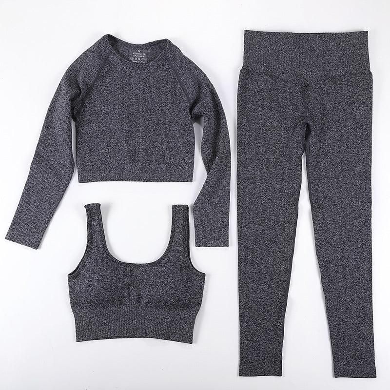 Fall Winter Yoga Wear Suit Women Seamless Workout Sexy Hip Sports Long Sleeve Yoga Suit - Yara fashion  79704359 Fall Winter Yoga Wear Suit Women Seamless Workout Sexy Hip Sports Long Sleeve Yoga Suit 