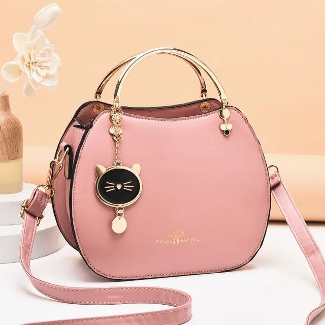 Fashion Girl Crossbody Bag Cute Cat Pendant Shell Bag Shoulder Bag Women's Fashion Metal Top Handle Handbag - Yara fashion  5274820 Fashion Girl Crossbody Bag Cute Cat Pendant Shell Bag Shoulder Bag Women's Fashion Metal Top Handle Handbag 