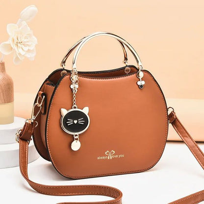 Fashion Girl Crossbody Bag Cute Cat Pendant Shell Bag Shoulder Bag Women's Fashion Metal Top Handle Handbag - Yara fashion  48774653 Fashion Girl Crossbody Bag Cute Cat Pendant Shell Bag Shoulder Bag Women's Fashion Metal Top Handle Handbag 