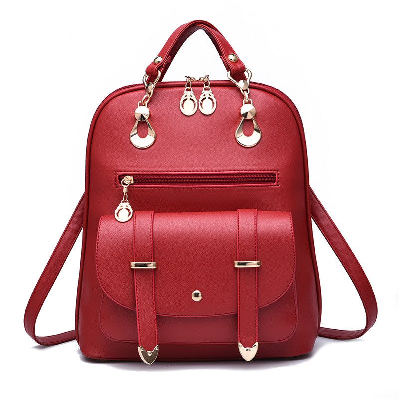 Female bag fashion PU leather dual-use backpack - Yara fashion  55690055 Female bag fashion PU leather dual-use backpack 