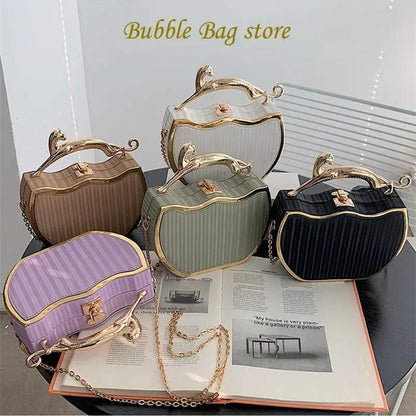 Female Luxury Designer Stripe Printed Women's Handbag Fashion Chain Crossbody Bag Box Tote 2024 Summer New Ladies Shoulder Purse - Yara fashion  72582918 Female Luxury Designer Stripe Printed Women's Handbag Fashion Chain Crossbody Bag Box Tote 2024 Summer New Ladies Shoulder Purse 