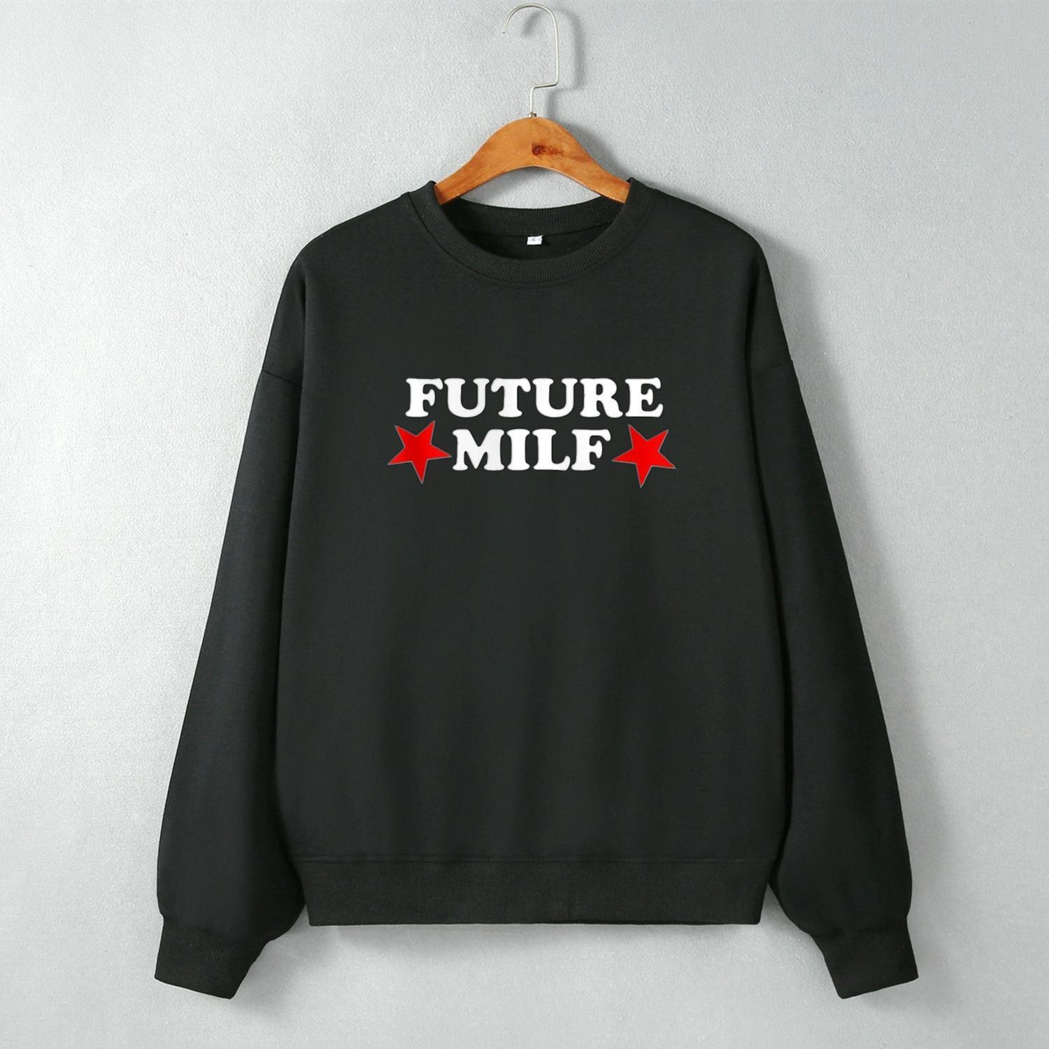 Future MILF Street Hipster Drop Shoulder Loose Long Sleeve Sweatershirt Autumn Winter Top - Yara fashion  93131040 Future MILF Street Hipster Drop Shoulder Loose Long Sleeve Sweatershirt Autumn Winter Top 