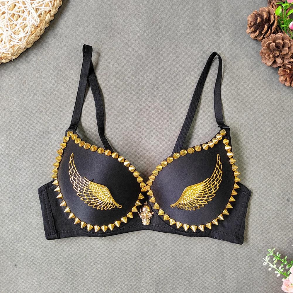 Golden Angel Wings Beaded Corset Short Chest Seamless Bare Back Body Shaping Bullet Tube Top Women - Yara fashion  31141634 Golden Angel Wings Beaded Corset Short Chest Seamless Bare Back Body Shaping Bullet Tube Top Women 