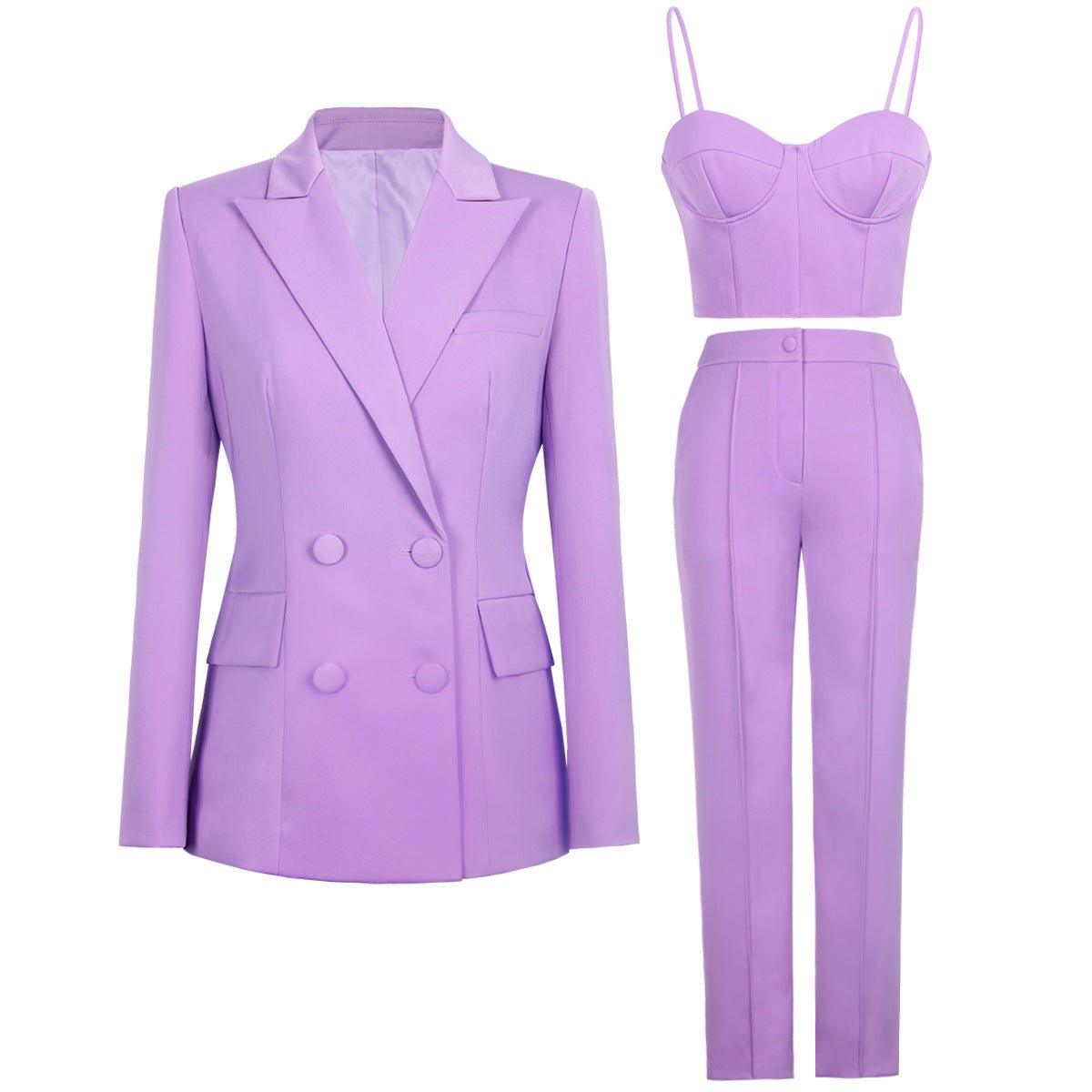 High Quality Casual Office Internet Celebrity Business Women Blazer Suit Set Three Piece Suit - Yara fashionYara fashion