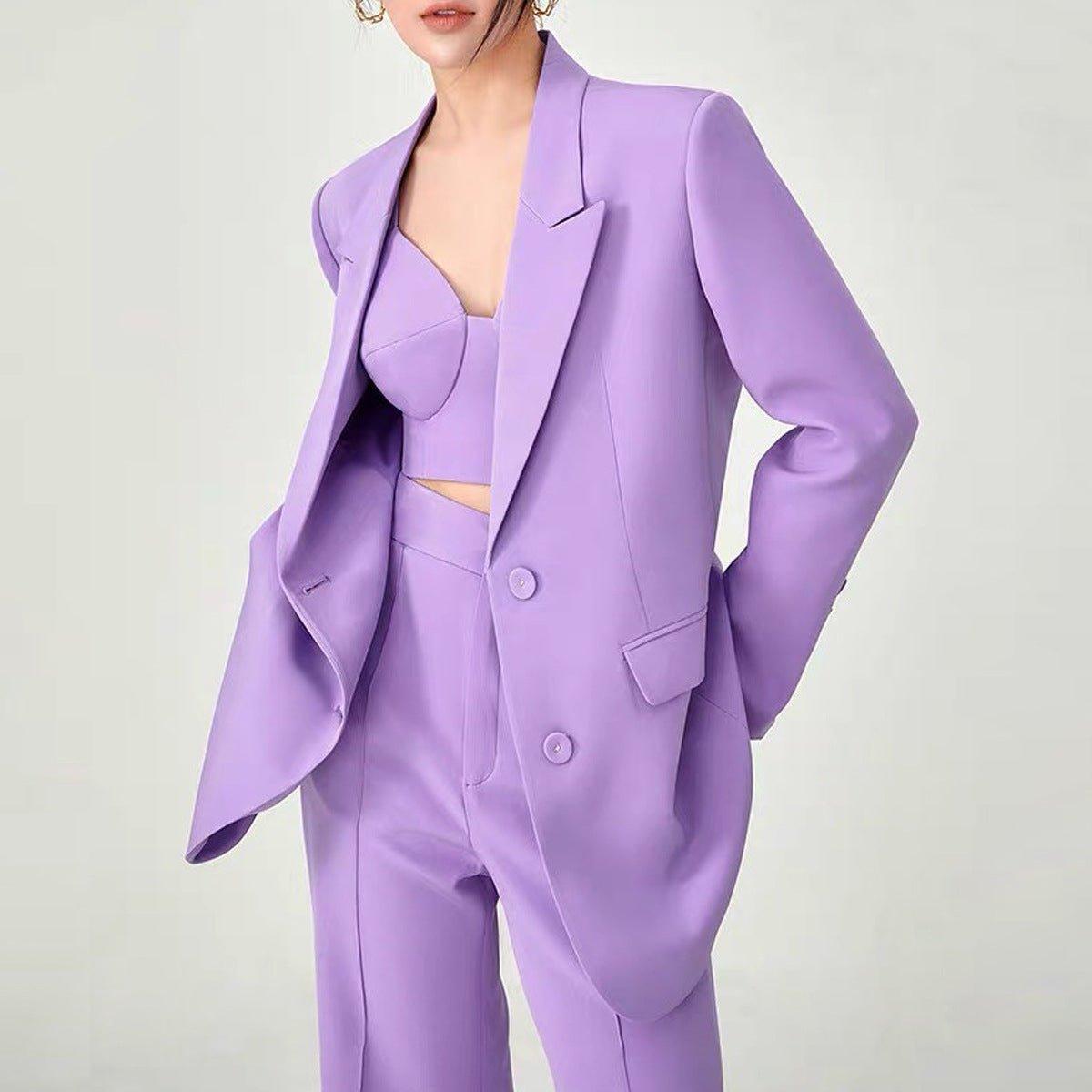 High Quality Casual Office Internet Celebrity Business Women Blazer Suit Set Three Piece Suit - Yara fashionYara fashion